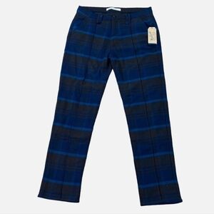 Woolrich Women's Black and Blue Plaid Straight Leg Pants- Wool Fully LinedNWT